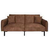 AltoBuy Flip - Canapé Convertible Bois d'Eucalyptus Tissu Marron