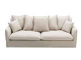 Canapé 3 Places en Tissu et Lin Beige SANKA