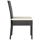 vidaXL 4X Chaises de Salle à Manger de Jardin Chaises à Dîner de Patio Sièges d'Extérieur Chaises de Repas Terrasse Résine Tressée Noir