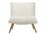 Vente-unique Fauteuil en Tissu Sherpa Effet Peau de Mouton Pepita - Blanc
