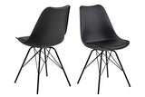 AC Design Furniture Emanuel Dining Chair, Polyester, Noir, L : 54 x l : 48,5 x H : 85,5 cm
