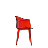 Kartell Papyrus fauteuil transparent rouge orangé