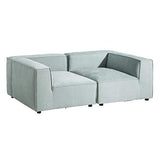 Tousmesmeubles Canapé 2 Places Tissu Vert Clair - NOFOA - L 240 x l 109 x H 67 - Neuf