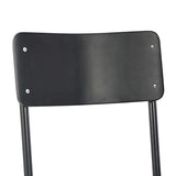 vidaXL 2X Chaises à Dîner Chaises de Salle à Manger Meuble de Cuisine Mobilier de Salon Intérieur Noir Contreplaqué Solide et Acier