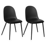 WOLTU Chaises de Salle à Manger, Lot de 2, Chaise Rembourrée, Chaise de Cusine Scandinave, Chaise en Similicuir, Pieds en Métal, Noir BH360sz-2