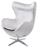 furnigo | Fauteuil design en forme d'oeuf, reproduction, intemporel, plusieurs couleurs, velours (gris clair)