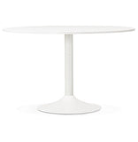 Alterego - Table de Bureau/à Diner Ronde 'Orlando' Blanche - Ø 120 cm
