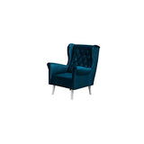 E-MEUBLES Fauteuil en 1 Place en Tissu Fixe - Velo (Bleu Marine)