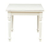 Biscottini Table Extensible à Livre en Bois Massif de Tilleul - Style Country - Structure et Plateau Blanc Vieilli L 90 x P 90 x H 80 cm