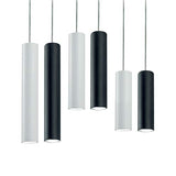 L+ Lustre de cuisine moderne, spot led plafond, en métal, forme cylindre, GU10, plafond H60 cm, diamètre 6 cm