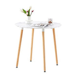 FURNITABLE Table de Salle à Manger Ronde, Table de Cuisine Scandinave pour Salon, Bureau, Cuisine, 4 Personnes, 80 x 80 x 74 Cm, Marbre
