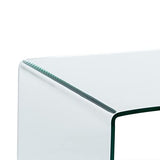 LOLAhome Bureau design en verre trempé transparent 125 x 70 x 75 cm
