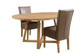 Nordic Story Moby Table de salle à manger extensible ronde en chêne massif avec pieds croisés Style moderne scandinave 4-8 personnes 120-160 x 120 x 75 cm Naturel