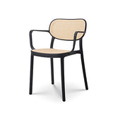 Kosmi - Chaise de Salle à Manger Noire au Style Vintage avec accoudoirs