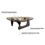 LOGAUT Table Basse en Verre Triangulaire, Table Basse Noguchi Moderne, Table Basse Moderne du Milieu du Siècle, Petite Table Basse en Verre, pour Salon, Patio