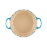 Le Creuset, Cocotte Signature en Fonte Émaillée avec Couvercle, Ø 28 cm, Ronde, Compatible avec Toutes Sources de Chaleur (Induction Incluse), Capacité : 6.7 L, 6.125 kg, Bleu Marseille
