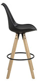 Marque Amazon - Movian Arendsee - Lot de 2 tabourets de bar, 55 x 48,5 x 111,5 cm (longueur x largeur x hauteur), Noir/ pieds en hévéa finition chêne huilé