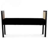 Déco en Ligne Banquette Cannage et Velours Noir