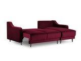 Velours Canapé d'angle Réversible Convertible avec Coffre De Rangement, Lilas, 4 Places, Rouge, 220x150x90