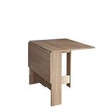 Papillon, Table Pliante avec 2 Abattants, en Panneaux de Particules Melaminés, Chêne Naturel 103/67/28x76x73,4 (LxPxA)