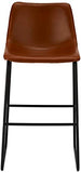 Ibbe Design Indiana Lot de 2 Marron Tabouret de Bar Chaise de Bar en Similicuir Simili Cuir Assise Rembourrée, Style Scandinaves Industrielle, Cadre Pieds en Métal avec Pieds et Repose