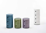 Kartell Componibili, Conteneur 2 éléments, Argent Mat, Base Ronde