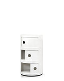 Kartell Componibili, Conteneur 3 éléments, Blanc, Base ronde