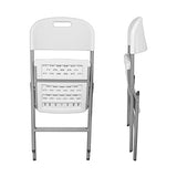 SKYLANTERN Lot 4 Chaise Pliable Blanches 44x46x50 cm - 4X Chaise Pliante Noire Robuste - Lot de 4 Chaise Pliante Confortable Pratique pour Jardin, Mariage, Camping