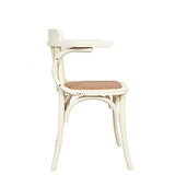 Biscottini Chaise Bois avec accoudoirs Thonet 77x45x42 cm | Chaise Salle a Manger | Chaise Cuisine en Bois Massif | Chaise bistrot | Chaise Blanche