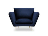 Mazzini Sofas Fauteuil Velours, Verveine, 1 Place, Bleu Roi, 114x88x90
