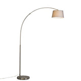 QAZQA arc-basic - Lampe arquée Moderne - 1 lumière - H 1700 mm - Gris - Moderne - Éclairage intérieur - Salon