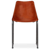vidaXL 4X Chaises de Salle à Manger Cuir Véritable Marron Maison Cuisine
