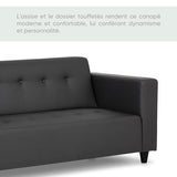 BUDWING Pedro Canapé Salon ou Chambre 3 Places o 2 Places Petit Droit Capitonné 3 Places Petit Prix Simili Cuir Décoration Maison 170 x 80 x 80