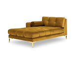 Cosmopolitan Design Velours Méridienne Gauche, Bali, 1 Place, Jaune, 185x102x78
