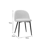Miliboo Chaises en Tissu Effet Laine bouclée Blanc cassé et métal Noir (Lot de 2) Celeste