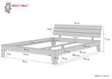 Erst-Holz Cadre de lit Adulte pin Naturel Extra Long 160x220 Robuste et Moderne, sans literie 60.62-16-220oR