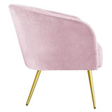 Menzzo Goldman Canapé en Velours, Bois, Rose, L150 x P70 x H75 cm