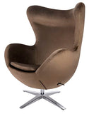 furnigo | Fauteuil design en forme d'oeuf, reproduction, intemporel, beaucoup de couleurs, velours - velours (brun foncé)