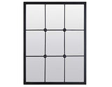 EMDE Miroir Industriel en métal Noir Style CABOCHON - 80x60 cm