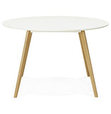 Alterego - Table de Cuisine Ronde 'Amy' Blanche Style scandinave - Ø 120 cm