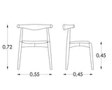 Rojas Mobiario SIL0269 Chaise, Structure en Bois de hêtre Massif et Assise tapissée en Simili Cuir, Blanc/Noir, Taille Unique