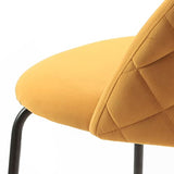 Meubletmoi Lot de 2 chaises/tabourets de Bar en Velours Jaune avec piètement en métal Noir et Repose-Pieds - Moderne Chic - FARA