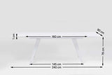 Kare Salle, Table à Manger, Verre, Blanc, 160 40 x90cm