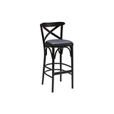 Miliboo Tabouret de Bar bistrot hêtre Massif Noir H75 Marcel