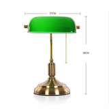 Lampe de Banquier - Verre Opaline - 38 CM - Chaînette