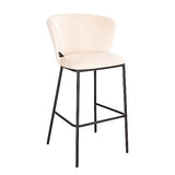 SVITA Kate Lot de 2 tabourets de bar avec dossier en velours Beige