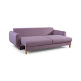 MEUBLO Canapé Convertible en Velours 3 Places Tissu Saphir (Vert Clair)