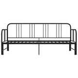 vidaXL Cadre de Canapé-lit Extensible Cadre de Lit Simple Adulte Cadre à Lattes Sommier à Lattes Chambre Salon Intérieur Noir Métal 90x200 cm