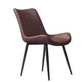 Générique Chaises de Salle à Manger Chaises de Salon de Loisirs Chaise d'invité de Club de Salle à Manger Rembourrée, avec Pieds en Métal Noir et Siège en Similicuir Marron