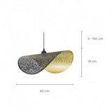 C-CRÉATION - Suspension NISLEY pour Utilisation en Intérieur - Métal - Style Industriel - D60 cm - 1 Ampoule 8 Watts pour Douille E27 - Noir